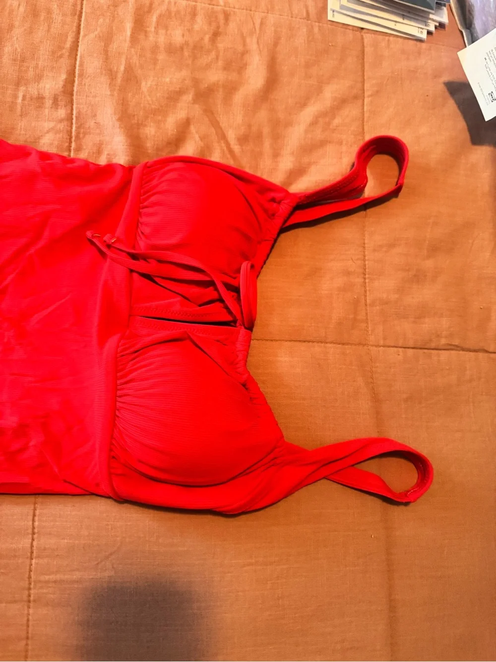 Women's Red One-Piece Tie-Front Swimwear